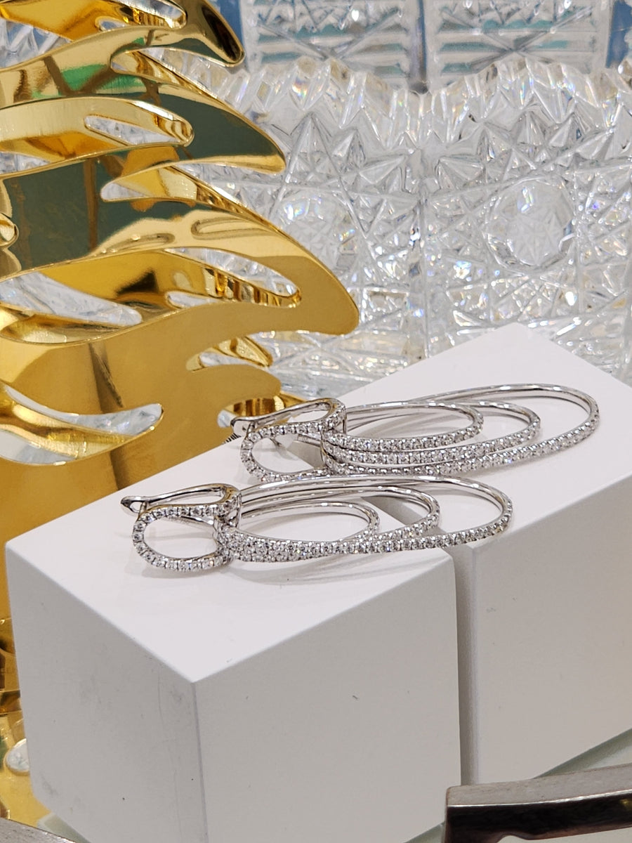 Triple tier Diamond Hoop Earrings