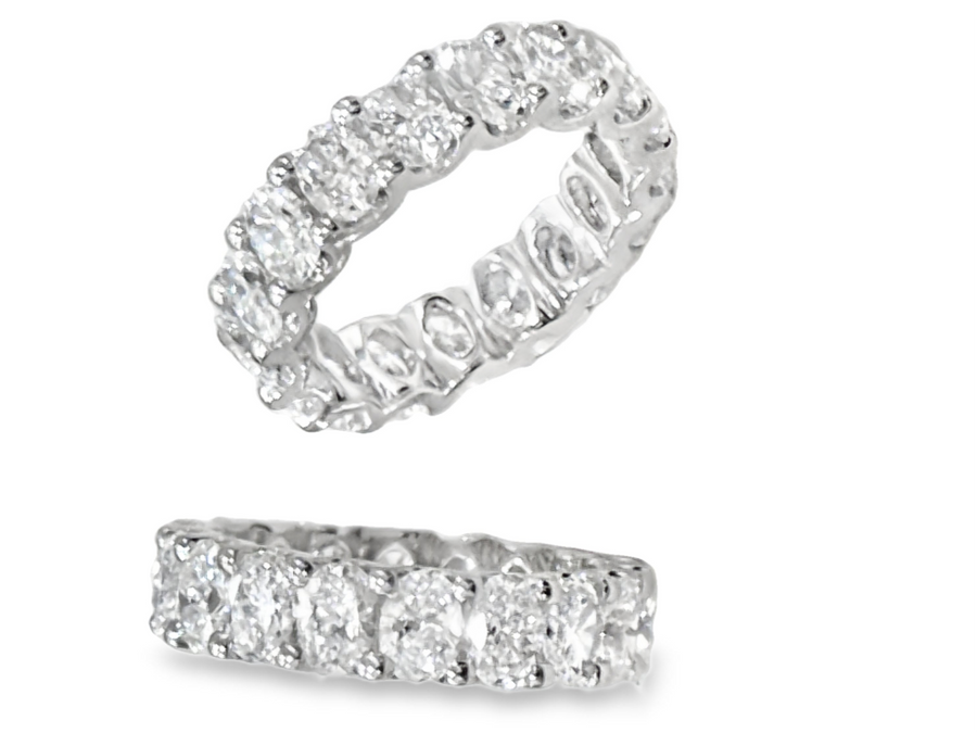 Eternity oval 5.47ct lab diamond Ring