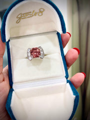 Pink Tourmaline and Diamond Ring