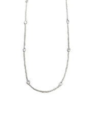 White gold Necklace with round and marquise diamonds