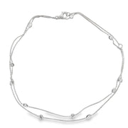 White gold Necklace with round and marquise diamonds