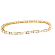 Emerald and Brilliant cut Lab Diamond Tennis Bracelet