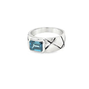 Fancy vivid blue Diamond Platinum Ring