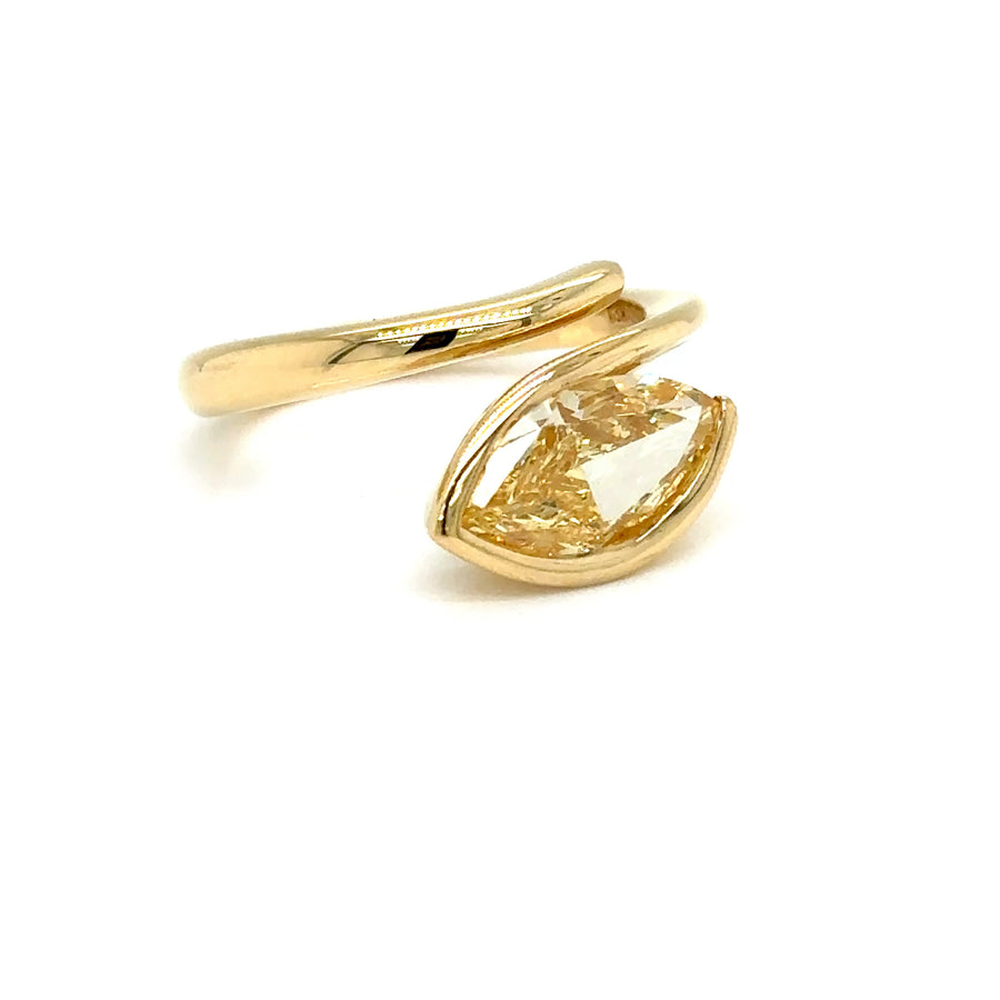 Marquise Fancy Yellow diamond Ring