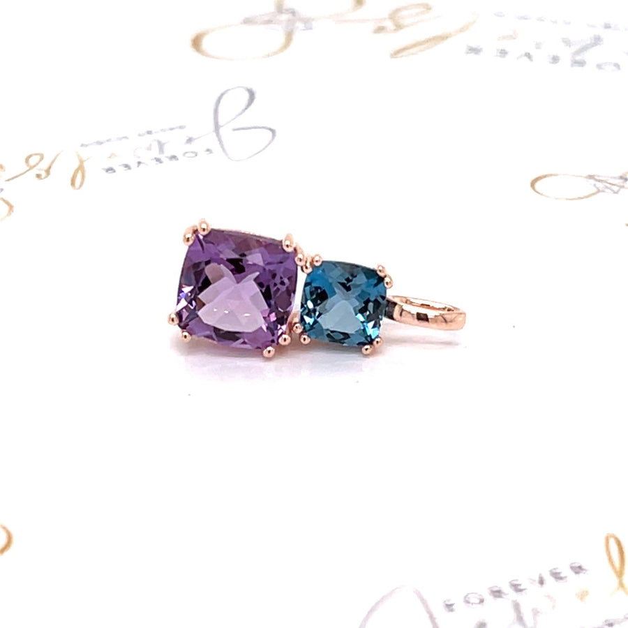 Amethyst and London Blue Topaz Pendant - ForeverJewels Design Studio 8