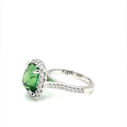 Apple Green Tourmaline and Diamond Halo Ring - ForeverJewels Design Studio 8