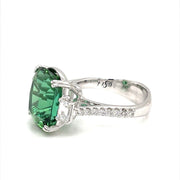 Apple green tourmaline trilogy Diamond ring - ForeverJewels Design Studio 8
