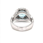 Aquamarine and Diamond Halo Ring - ForeverJewels Design Studio 8