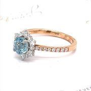 Aquamarine and Diamond Halo Ring - ForeverJewels Design Studio 8