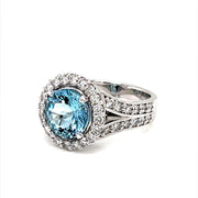 Aquamarine and Diamond Halo Ring - ForeverJewels Design Studio 8