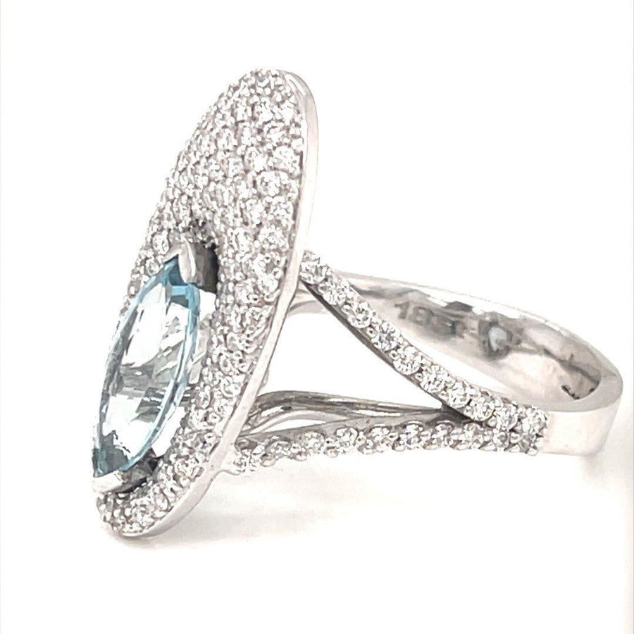 Aquamarine Diamond Pave Ring - ForeverJewels Design Studio 8