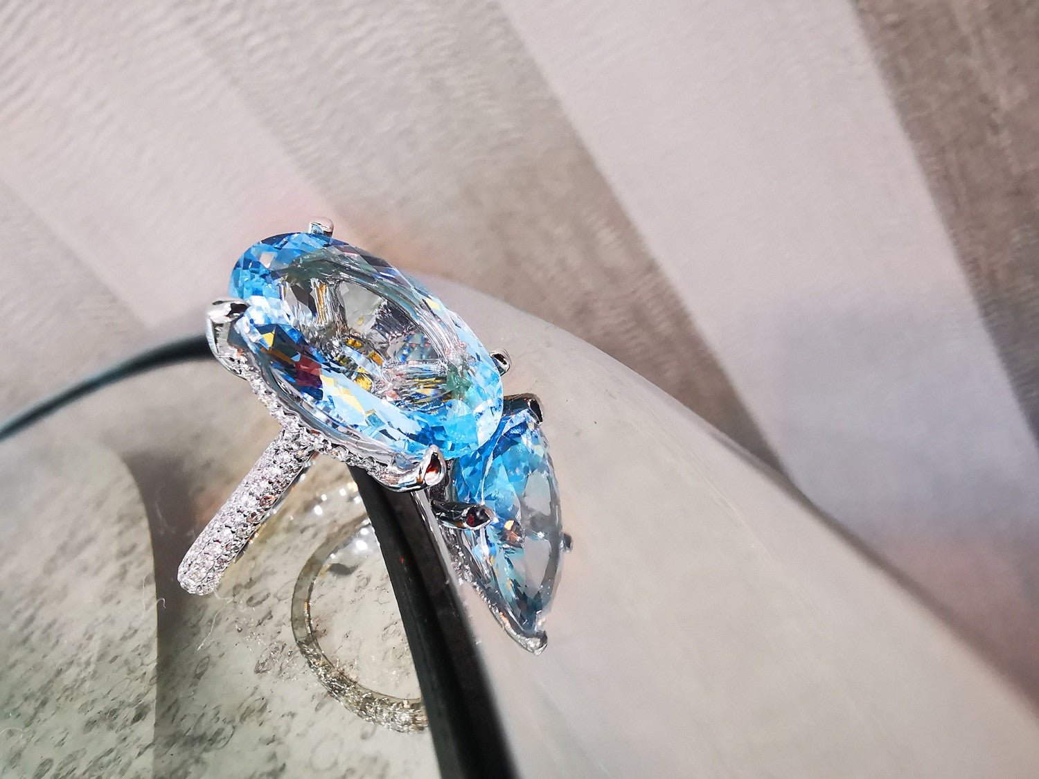 Aquamarine Diamond Ring - ForeverJewels Design Studio 8