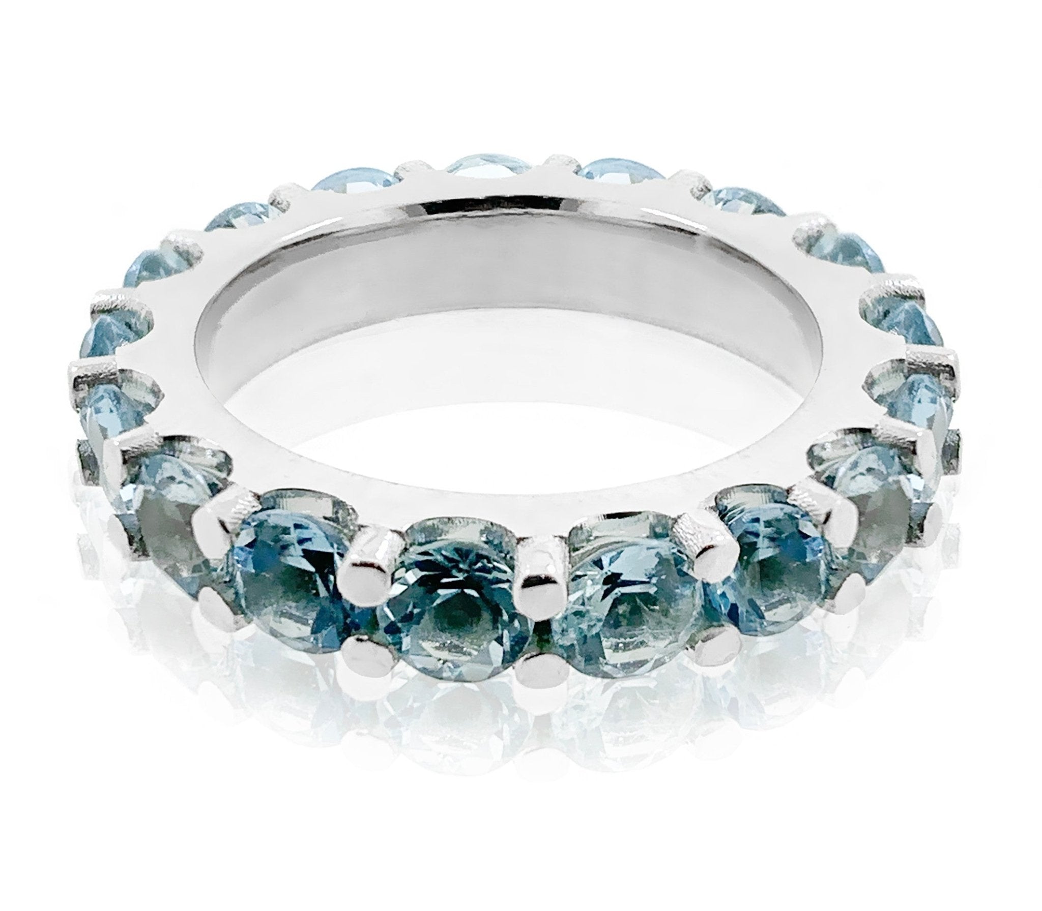 Aquamarine Eternity Band in White Gold - ForeverJewels Design Studio 8