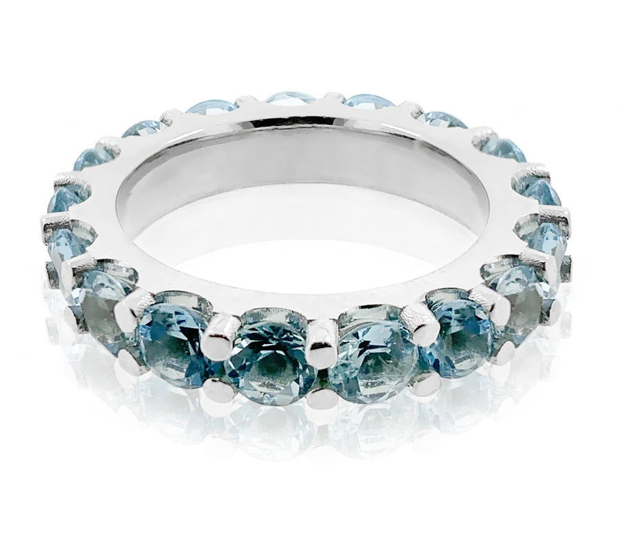 Aquamarine Eternity Band in White Gold - ForeverJewels Design Studio 8