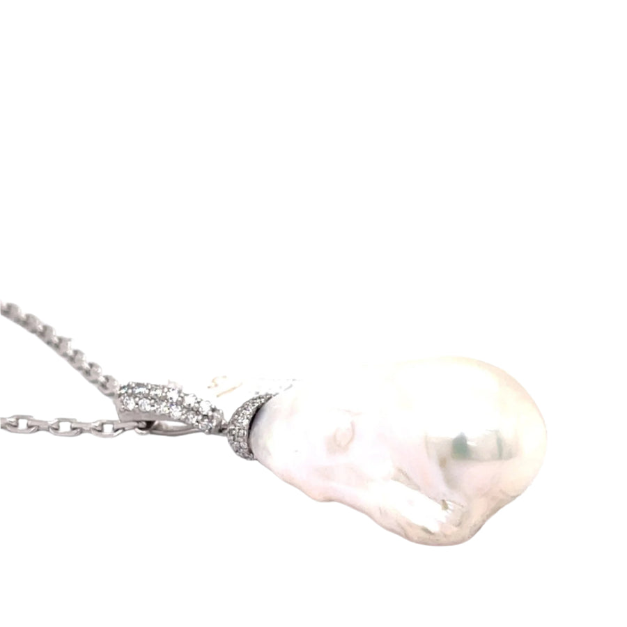 Baroque Pearl and Diamond Pendant - ForeverJewels Design Studio 8