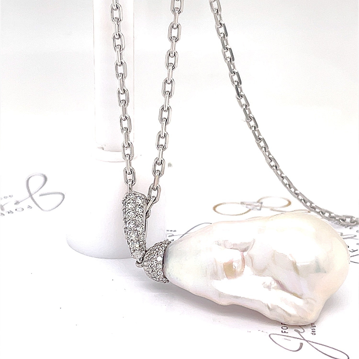 Baroque Pearl and Diamond Pendant - ForeverJewels Design Studio 8