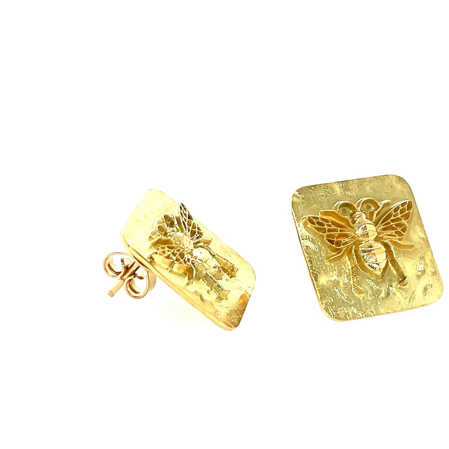 Bee Earrings Studs in 18k yellow gold - ForeverJewels Design Studio 8
