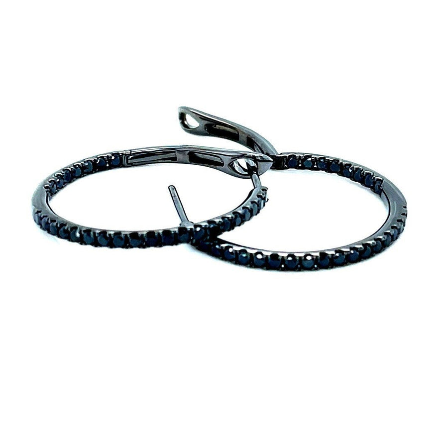 Black Diamond Hoop Earrings - ForeverJewels Design Studio 8
