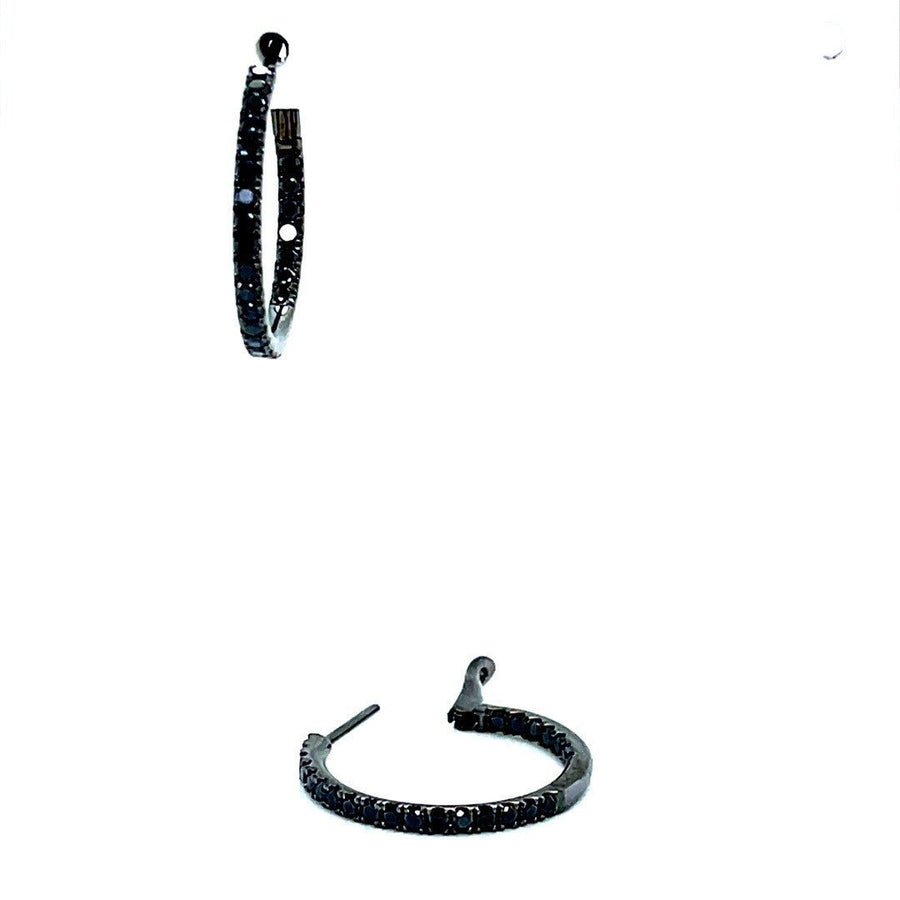 Black Diamond Small Hoop Earrings - ForeverJewels Design Studio 8