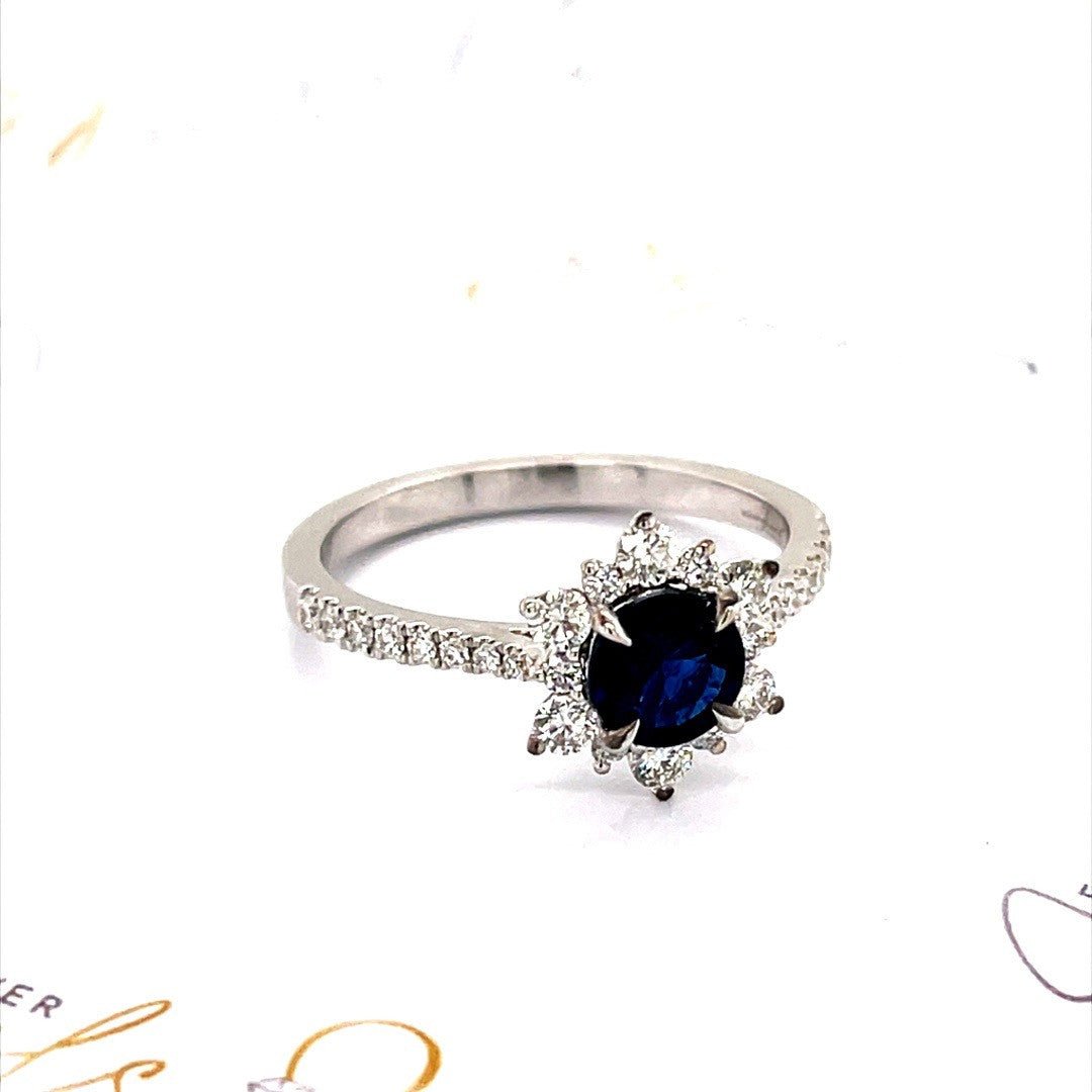 Blue Ceylon Sapphire Diamond Ring - ForeverJewels Design Studio 8
