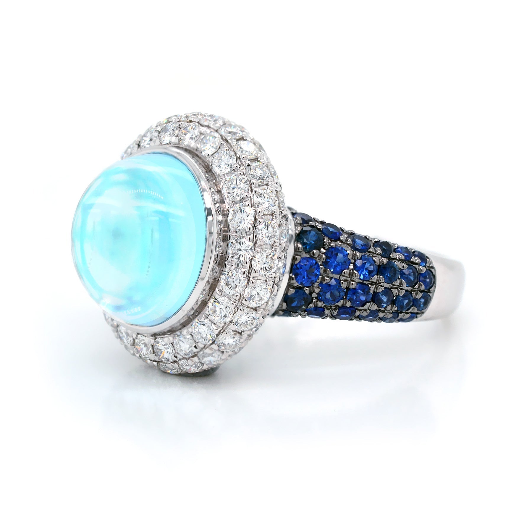 Bold Blue Sapphire and Topaz Diamond Ring - ForeverJewels Design Studio 8