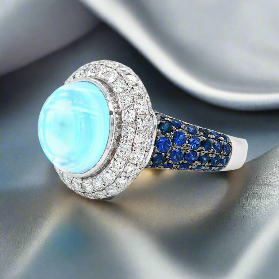 Bold Blue Sapphire and Topaz Diamond Ring - ForeverJewels Design Studio 8