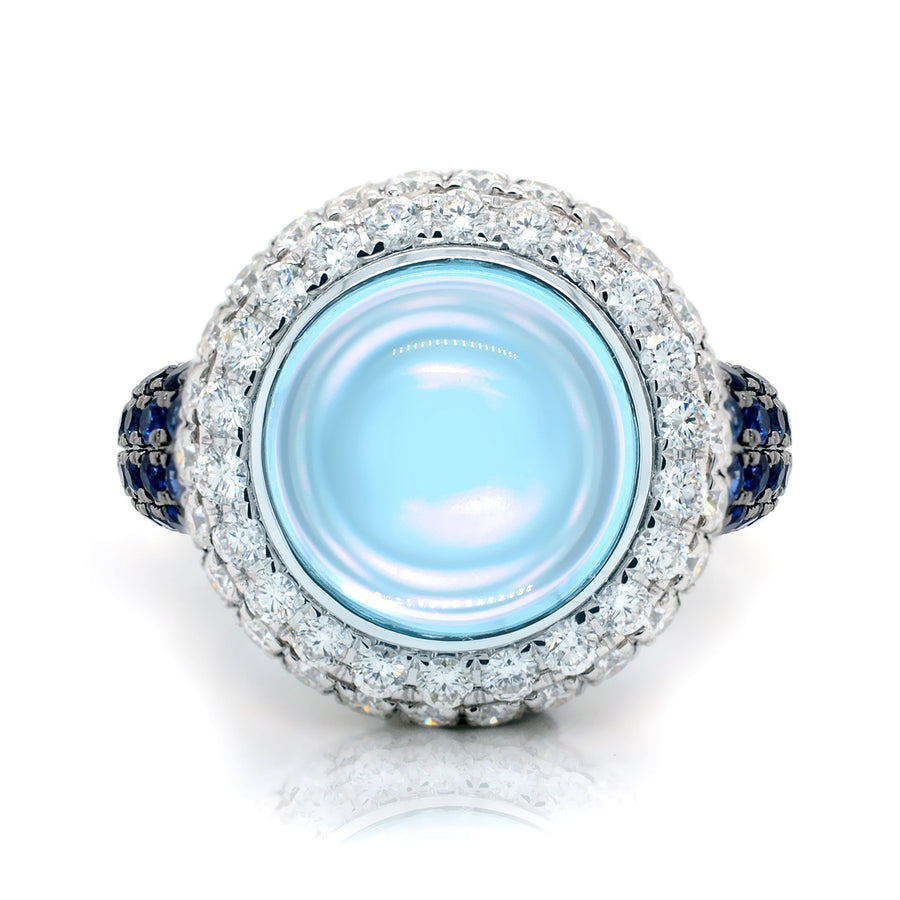 Bold Blue Sapphire and Topaz Diamond Ring - ForeverJewels Design Studio 8