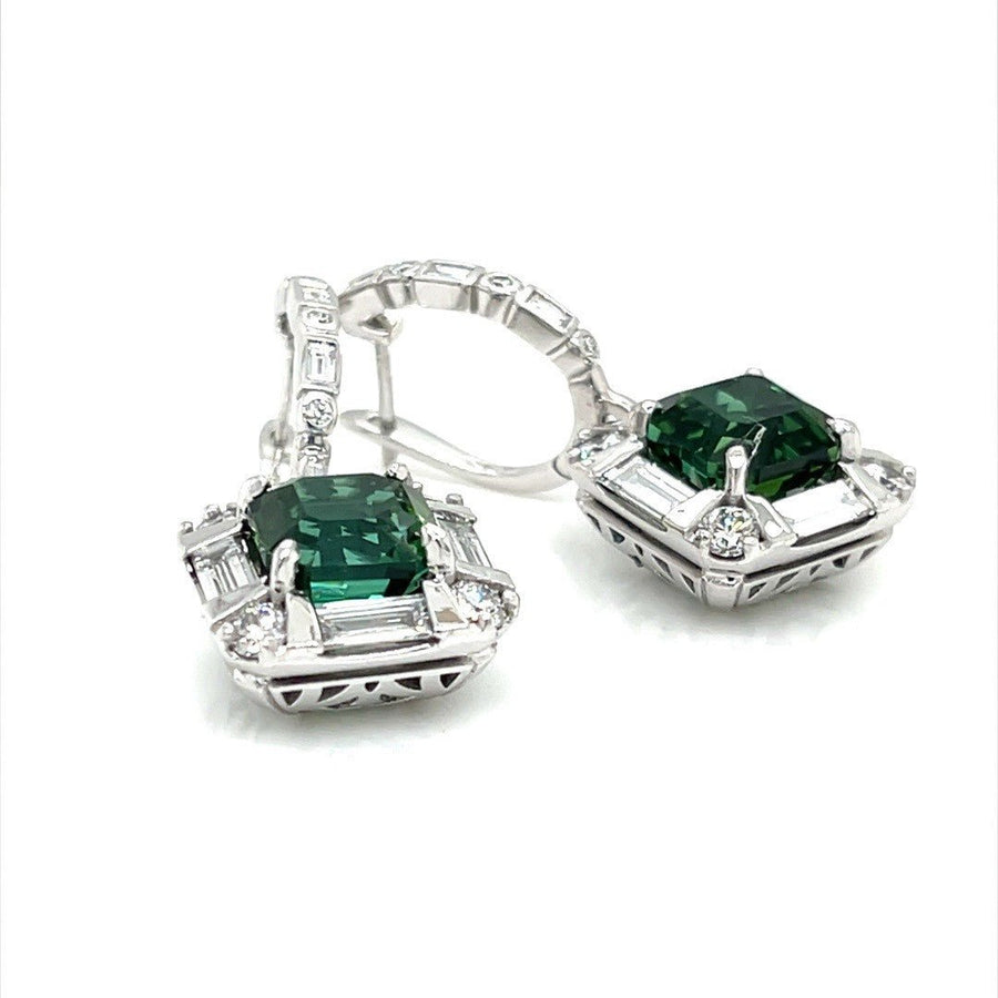 Chrome Green Tourmaline and Diamonds Earrings - ForeverJewels Design Studio 8