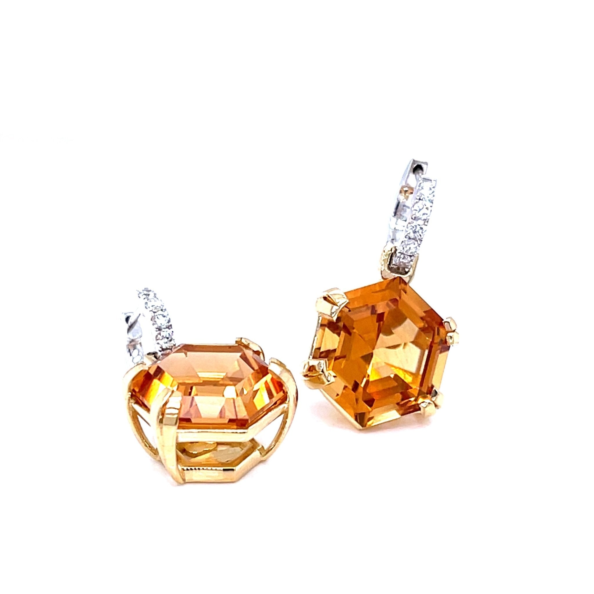 Citrine and Diamonds Gold Earrings - ForeverJewels Design Studio 8