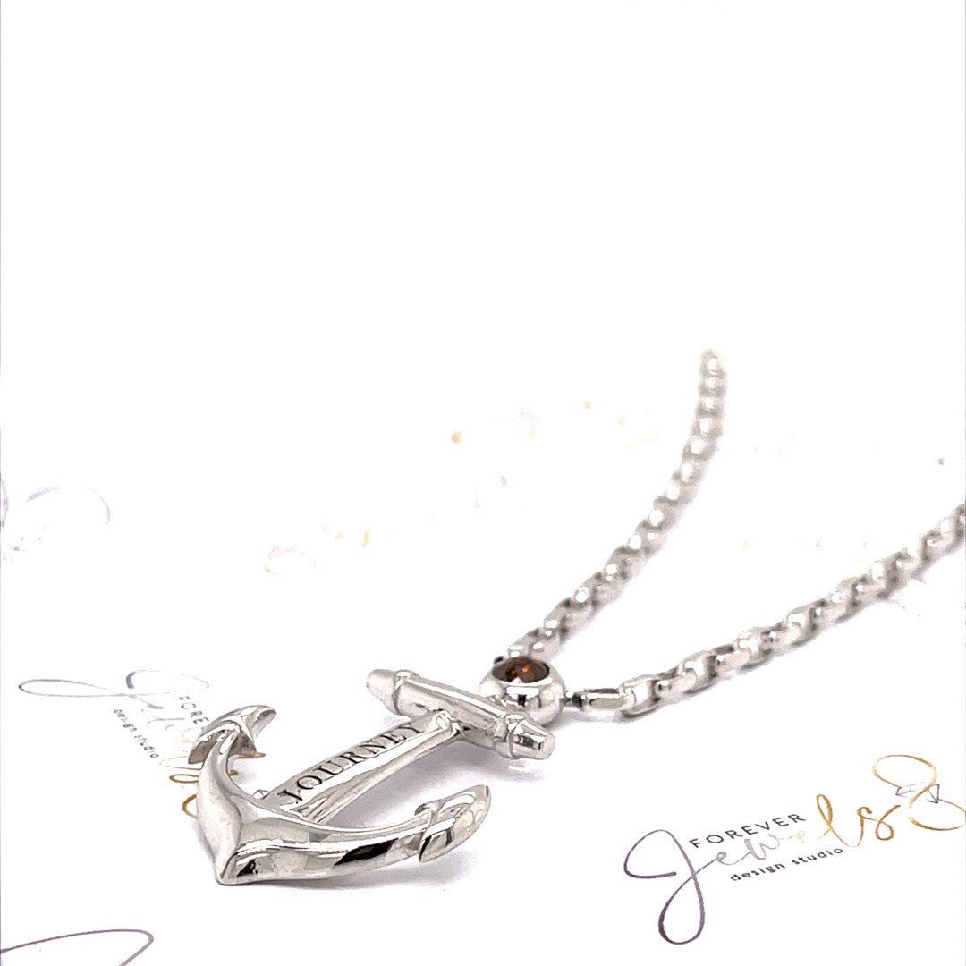Cognac Diamond Anchor Necklace - ForeverJewels Design Studio 8