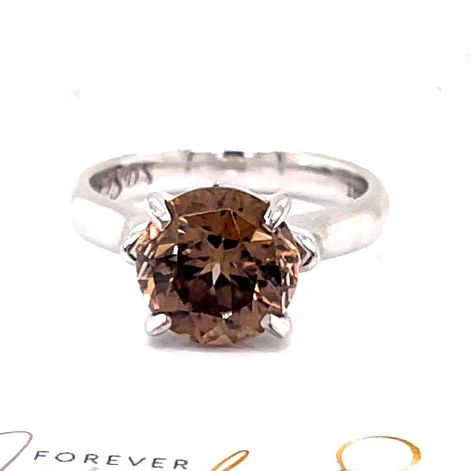 Cognac Zircon White Gold Ring - ForeverJewels Design Studio 8
