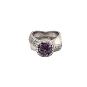 Crossover Violet Spinel and Diamond Ring in 18k white gold - ForeverJewels Design Studio 8