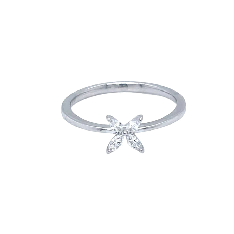 Delicate Flower Petals Marquise Diamond Ring - ForeverJewels Design Studio 8
