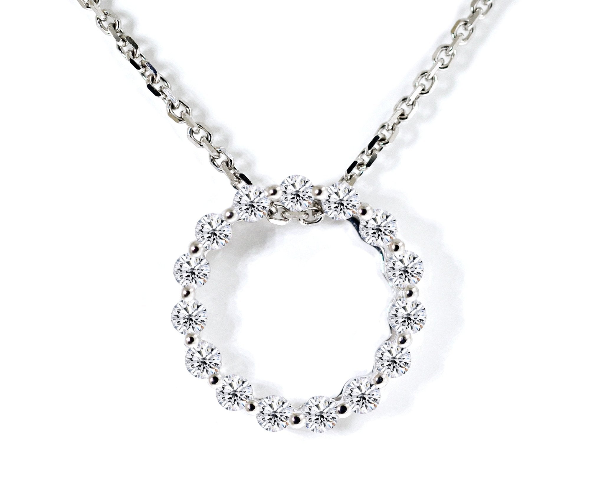 Diamond Circle Pendant in White Gold - ForeverJewels Design Studio 8