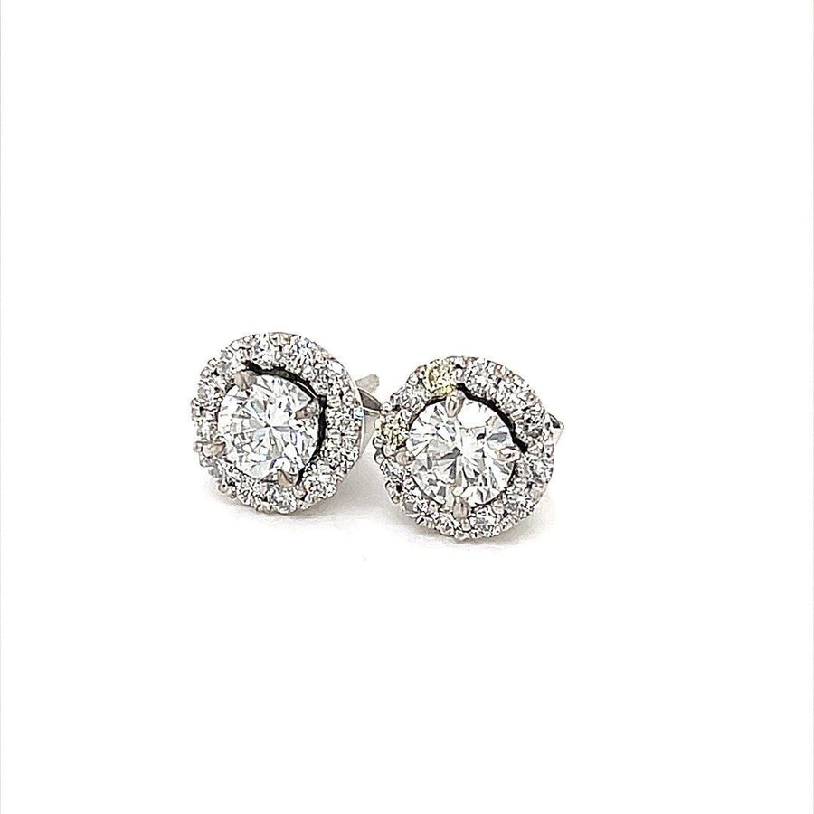 Diamond Halo Earring Studs - ForeverJewels Design Studio 8