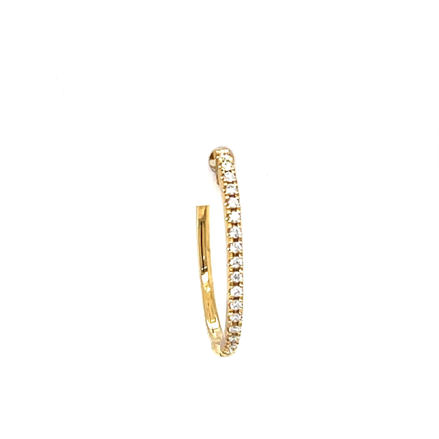 Diamond Oval Yellow Gold Hoops - ForeverJewels Design Studio 8
