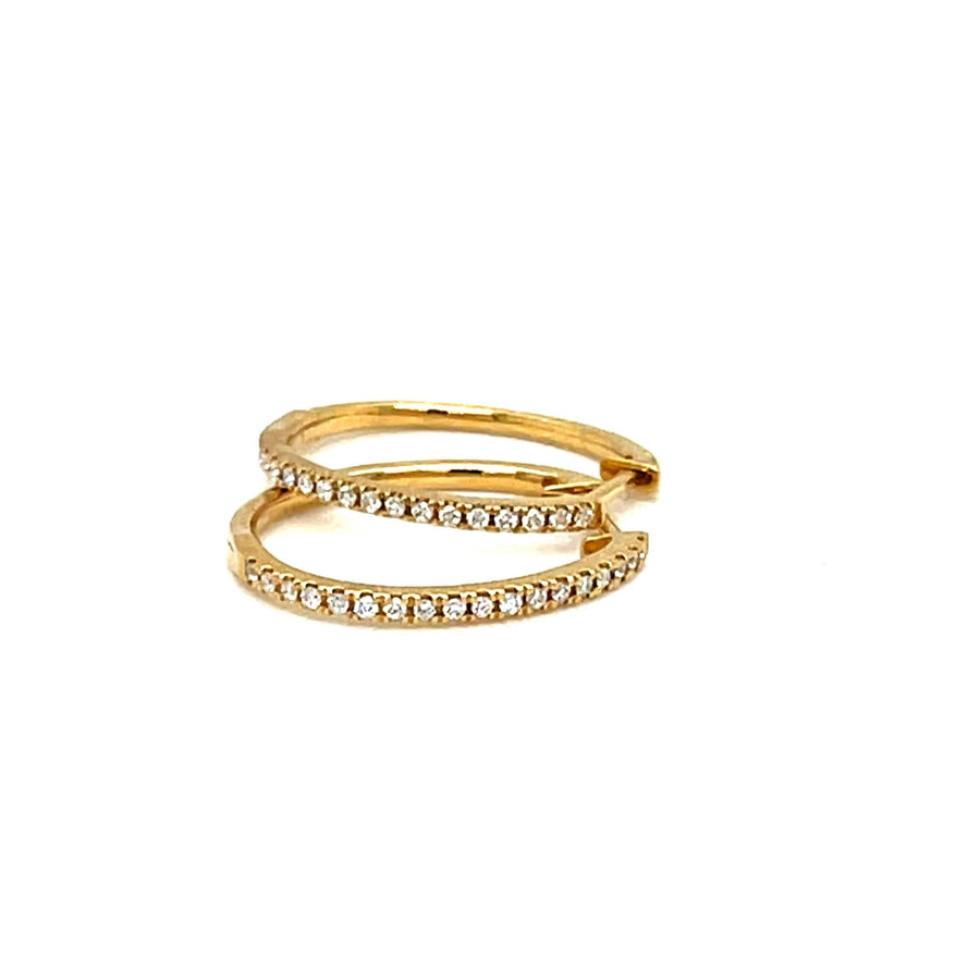 Diamond Oval Yellow Gold Hoops - ForeverJewels Design Studio 8
