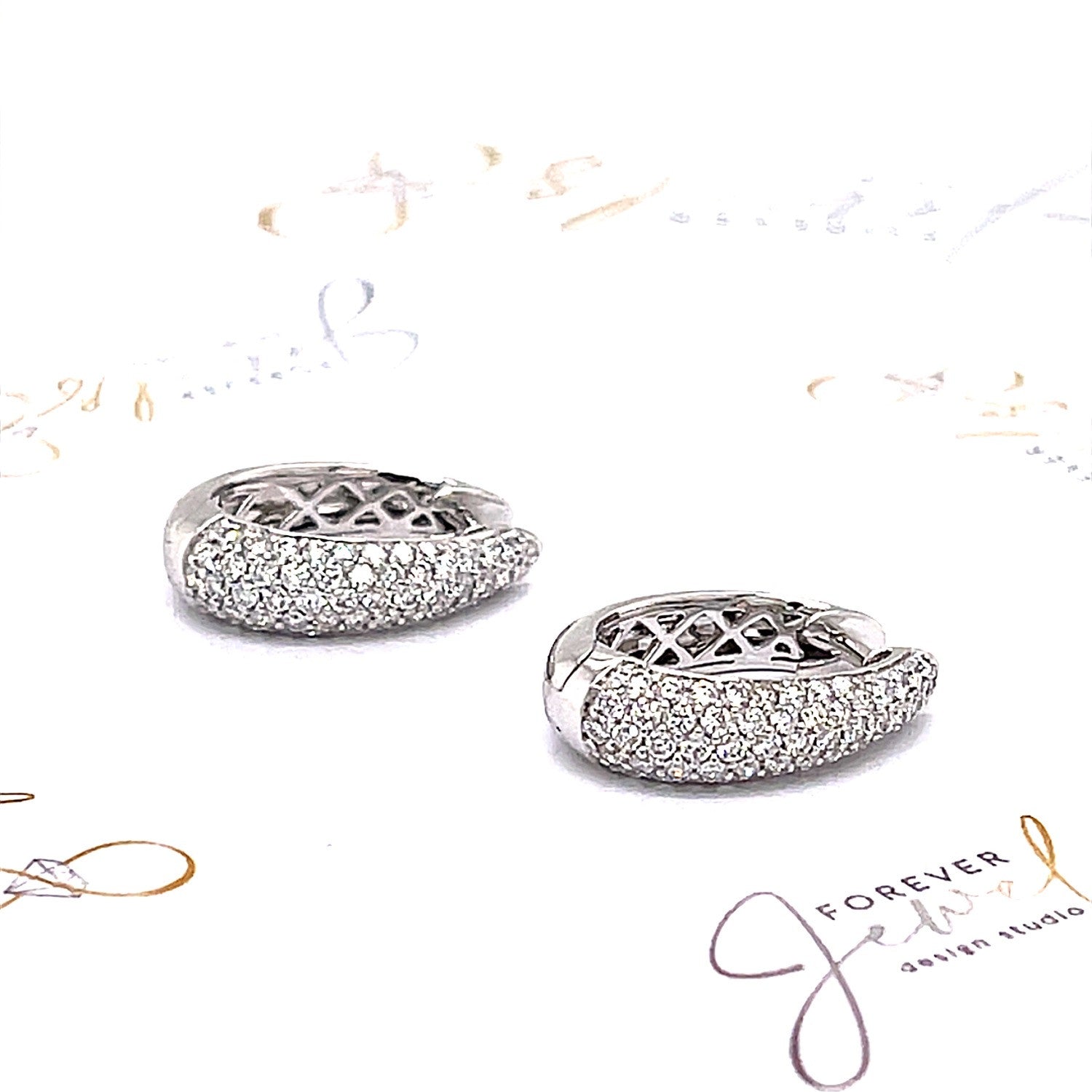 Diamond pave Huggies - ForeverJewels Design Studio 8