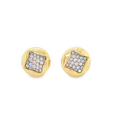 Diamond Pave Yellow gold Earrings Studs - ForeverJewels Design Studio 8
