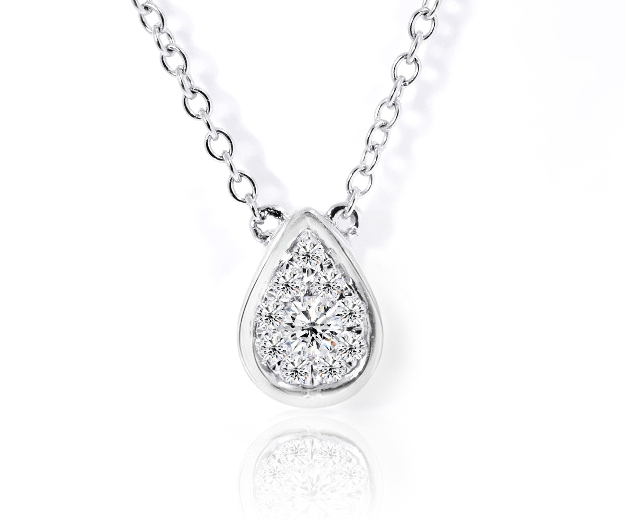 Diamond Pear Shaped Pendant in White Gold - ForeverJewels Design Studio 8