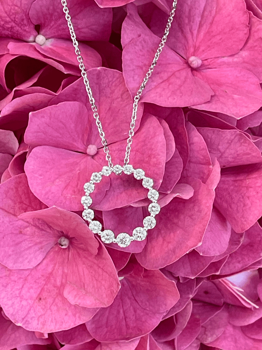 Diamond White Gold Circle Pendant - ForeverJewels Design Studio 8