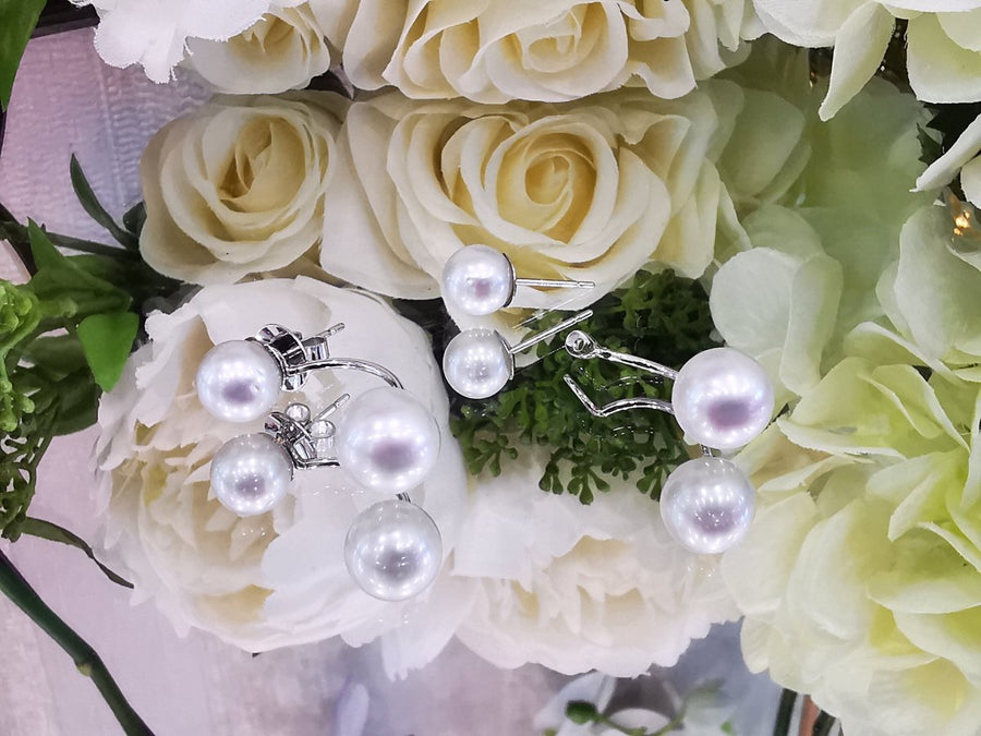 Double South sea Pearls Earring Studs - ForeverJewels Design Studio 8