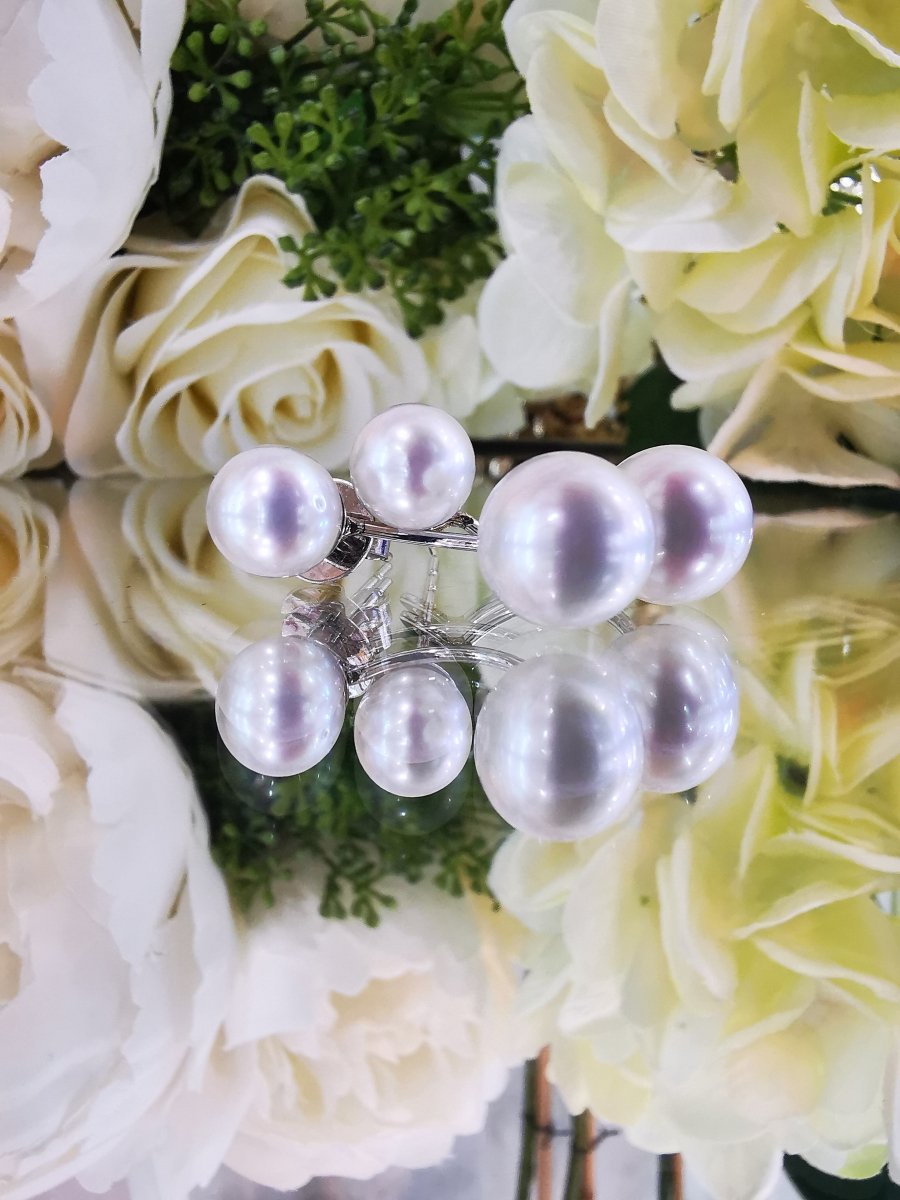Double South sea Pearls Earring Studs - ForeverJewels Design Studio 8