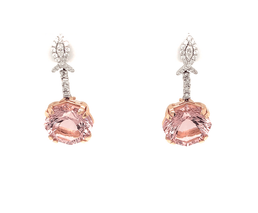 Earrings Pink Morganite & Diamond - ForeverJewels Design Studio 8