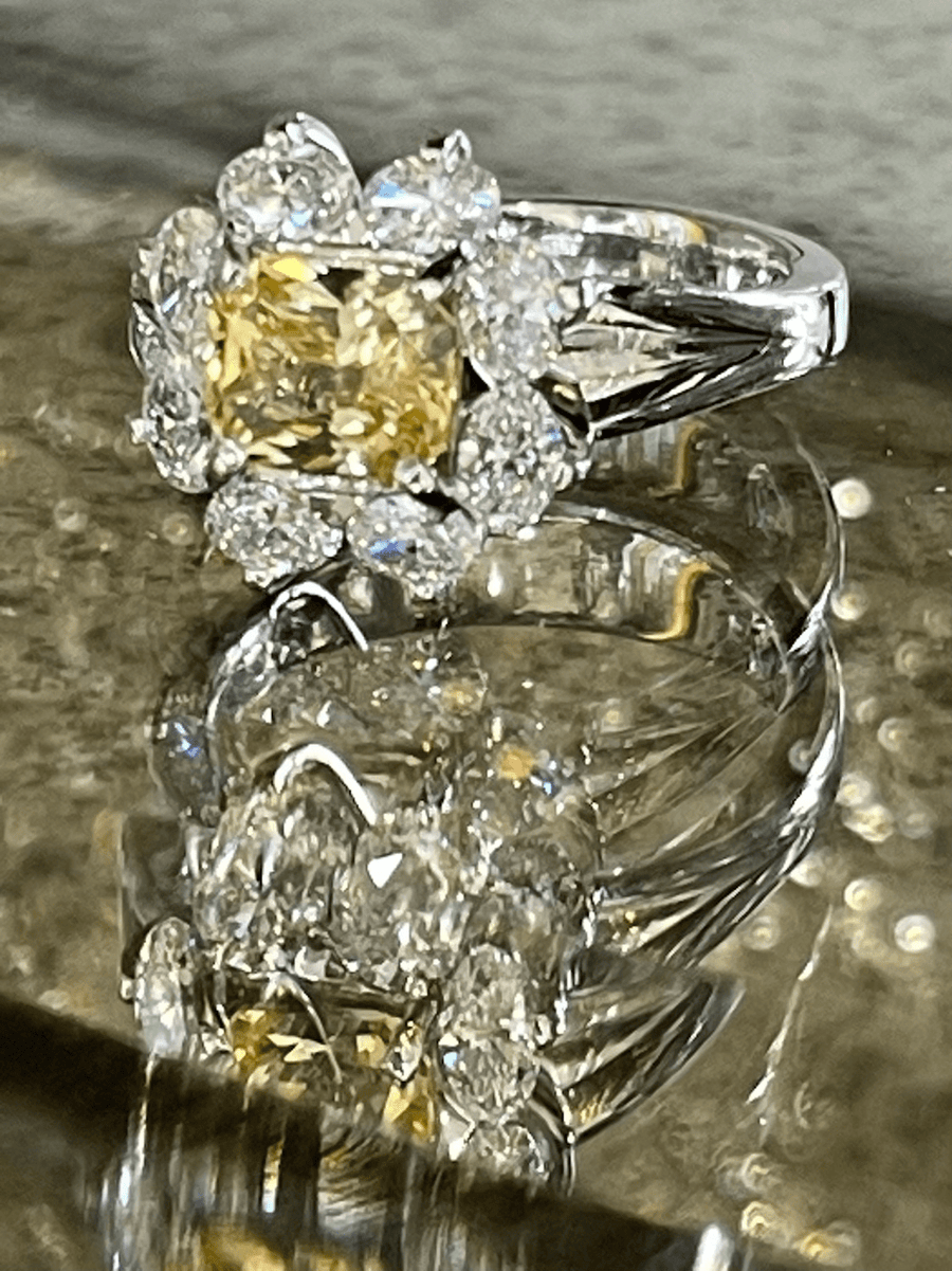 Elegant Yellow Sapphire Diamond Ring - ForeverJewels Design Studio 8