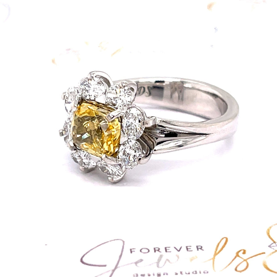 Elegant Yellow Sapphire Diamond Ring - ForeverJewels Design Studio 8
