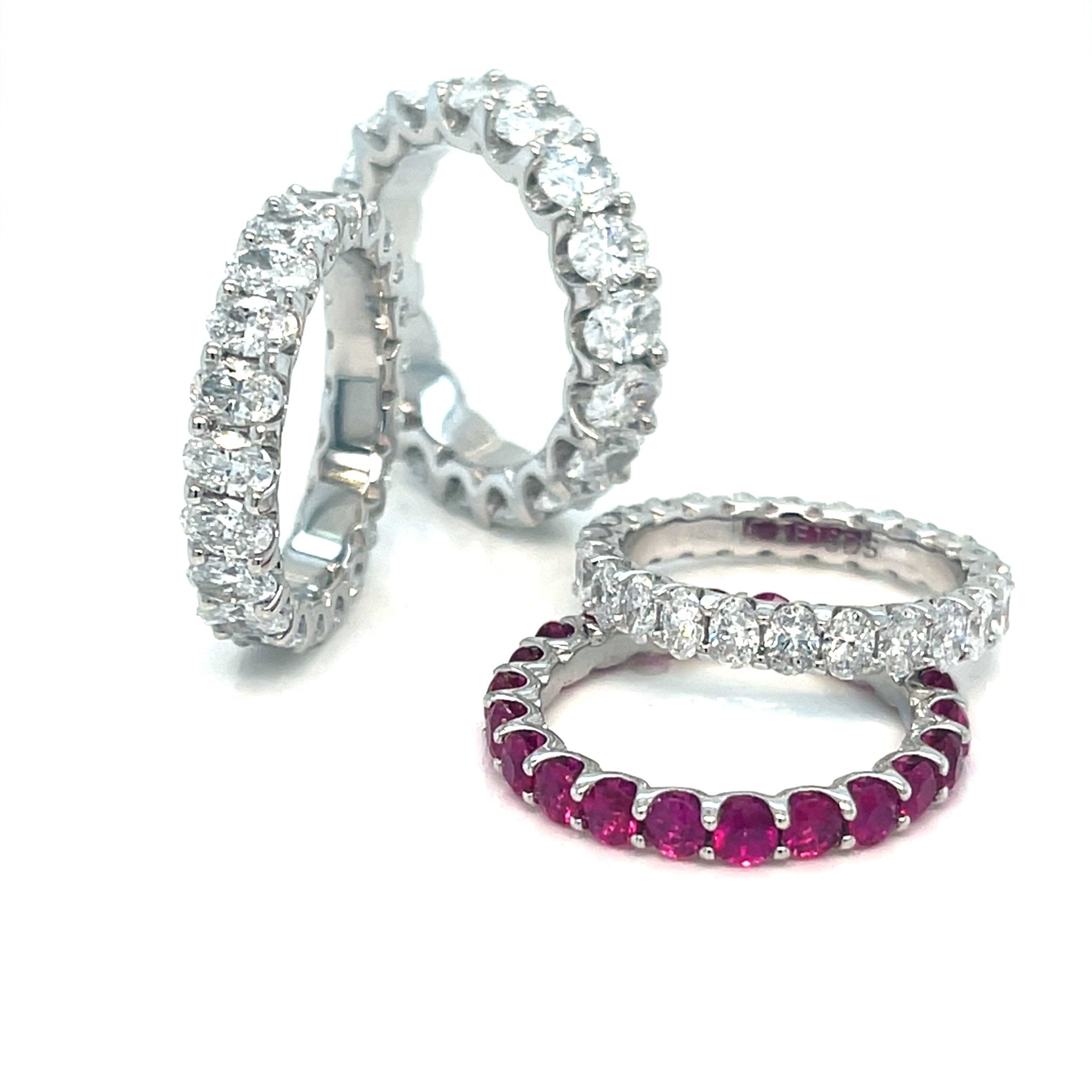 Eternity Ring set with Lab created oval Diamonds - ForeverJewels Design Studio 8