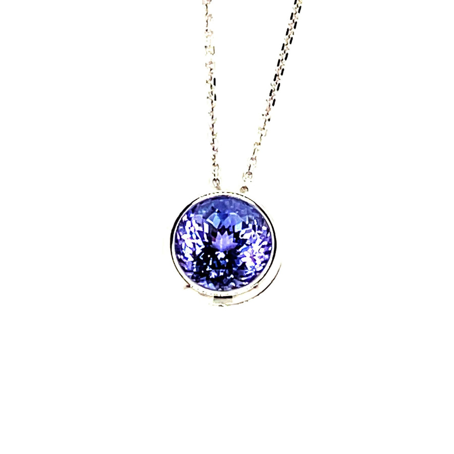 Floating Tanzanite White gold Necklace - ForeverJewels Design Studio 8