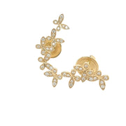 Floral Design 18k Rose gold and Diamond Earrings - ForeverJewels Design Studio 8
