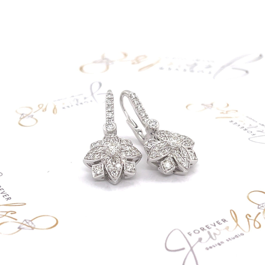 Flower Drop Diamond Earrings - ForeverJewels Design Studio 8